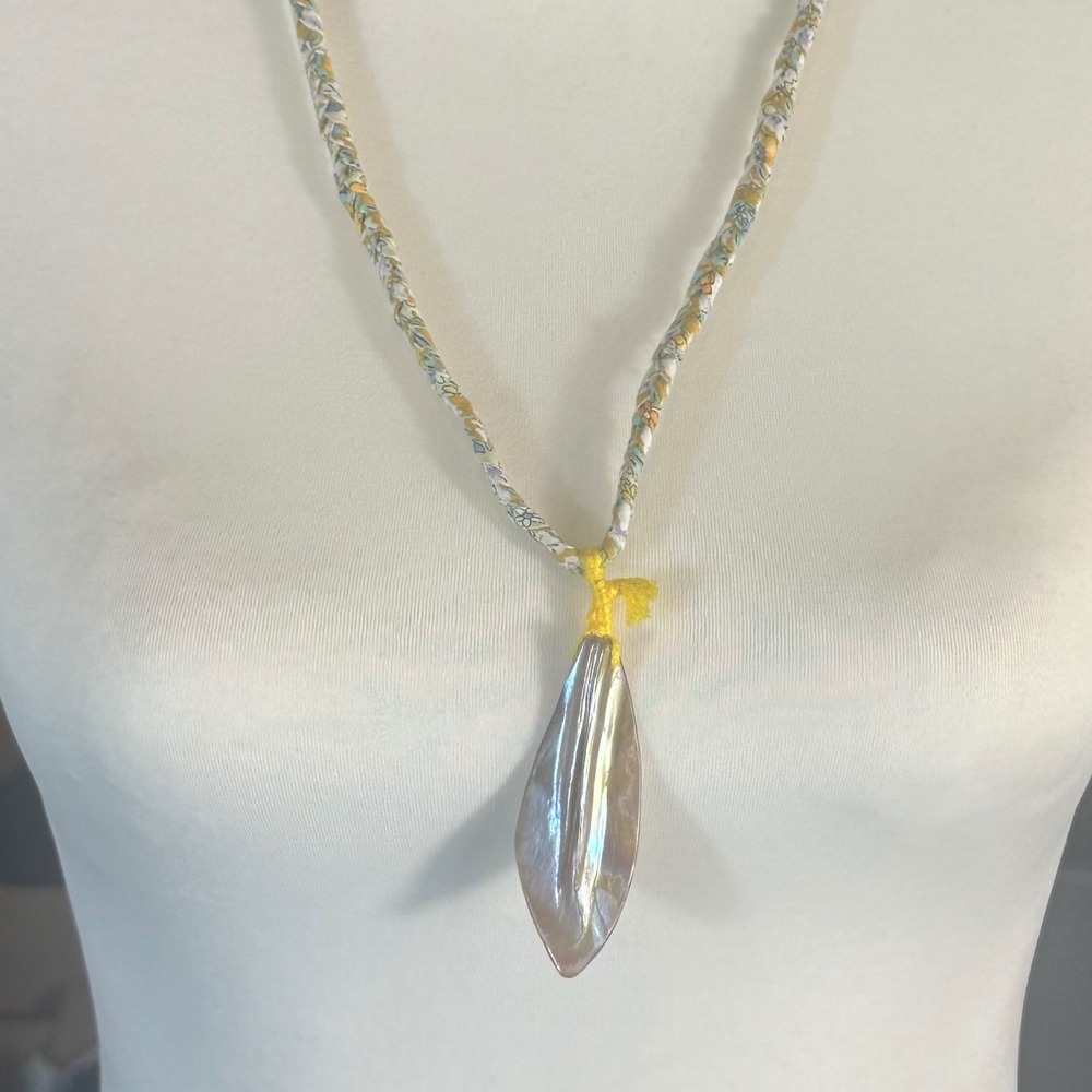 Free People x Ariana Ost The Era Stand Necklace Womens OS Yellow Floral Braided
